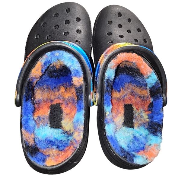 Crocs Classic Lined Spray Dye Rainbow Slip On Clog M6 W7 - Picture 3 of 7